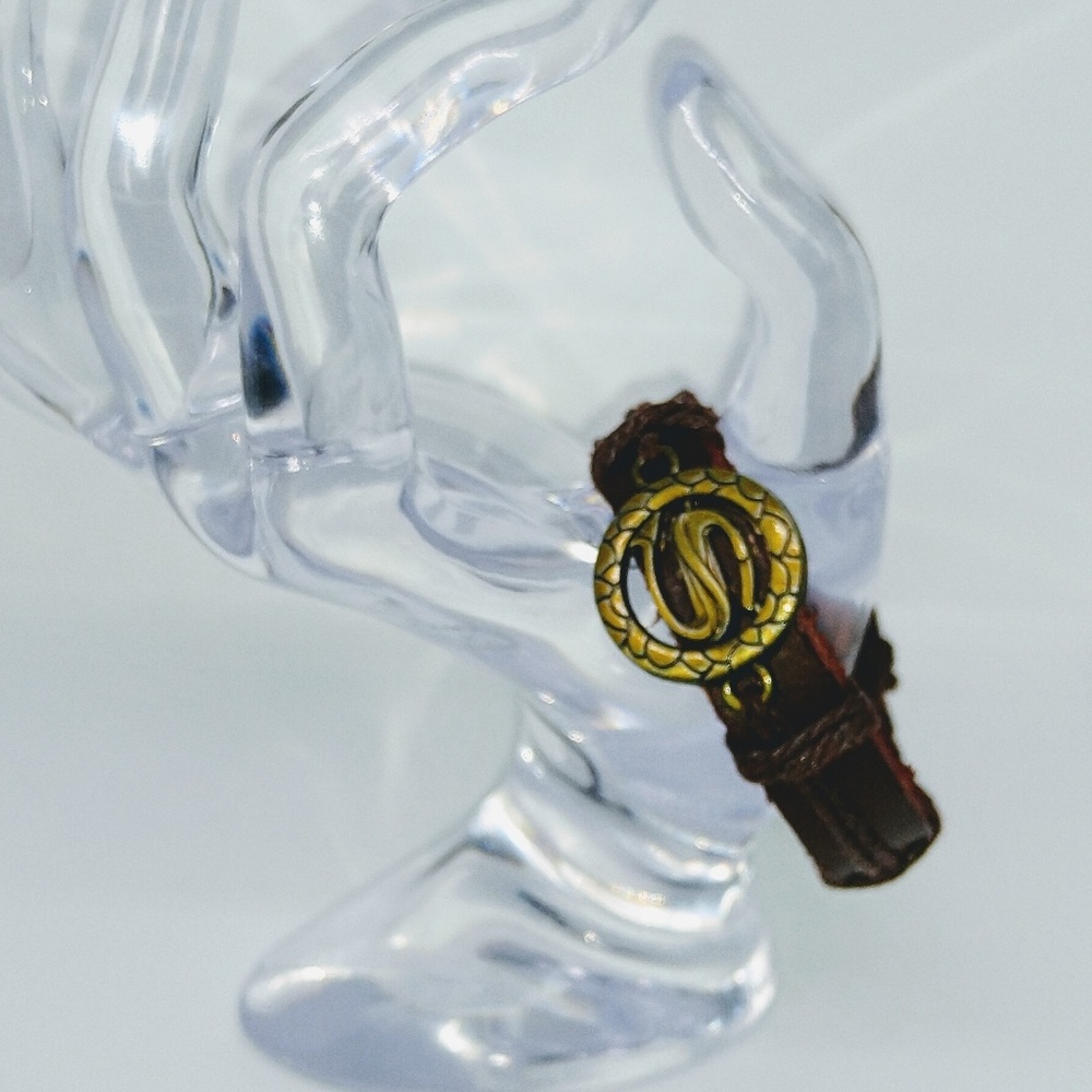 Leather cuff bracelet unisex os